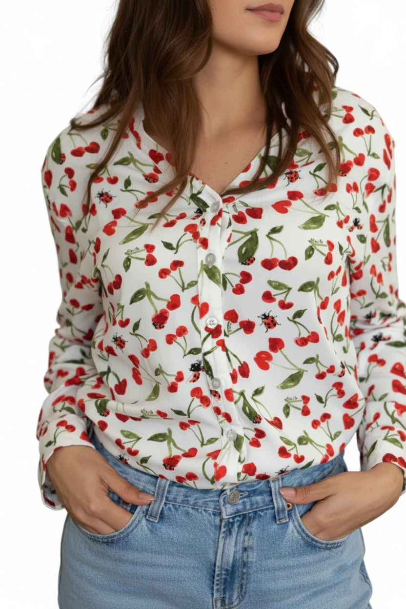 Cherry and Heart Shirt | Cherry Cherie