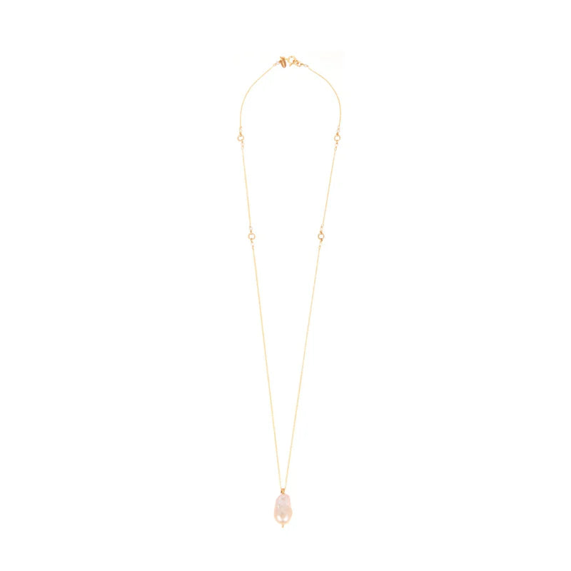 Barroca White Pearl and Yellow Gold Necklace