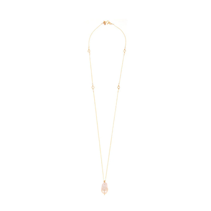 Barroca White Pearl and Yellow Gold Necklace
