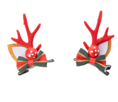 Set of 2 reindeer antler hair clips