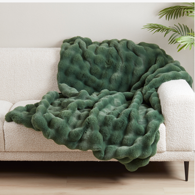 Bubble Faux Fur Throw 50"X60" Oblong