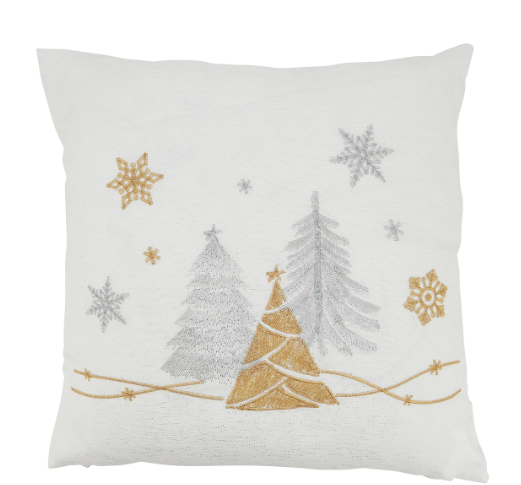 Christmas Trees And Snowflakes Decorative Pillow