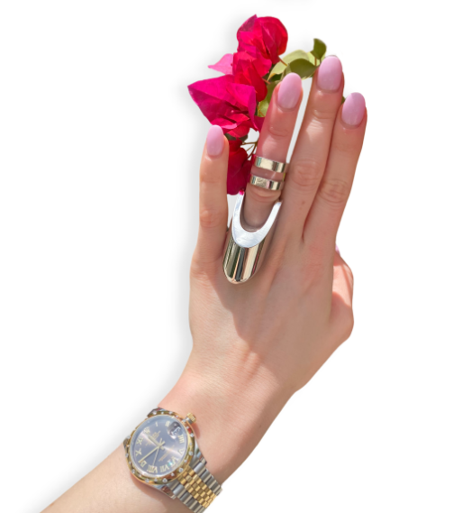 Clio - Vibrating Ring | Silver/Dark Grey