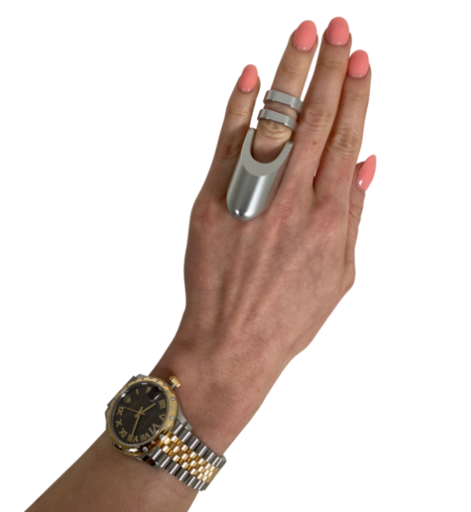 Clio - Vibrating Ring | Silver/Dark Grey