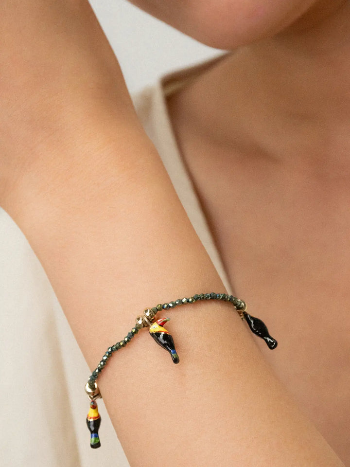 Toucans Hematite Bead   Bracelet