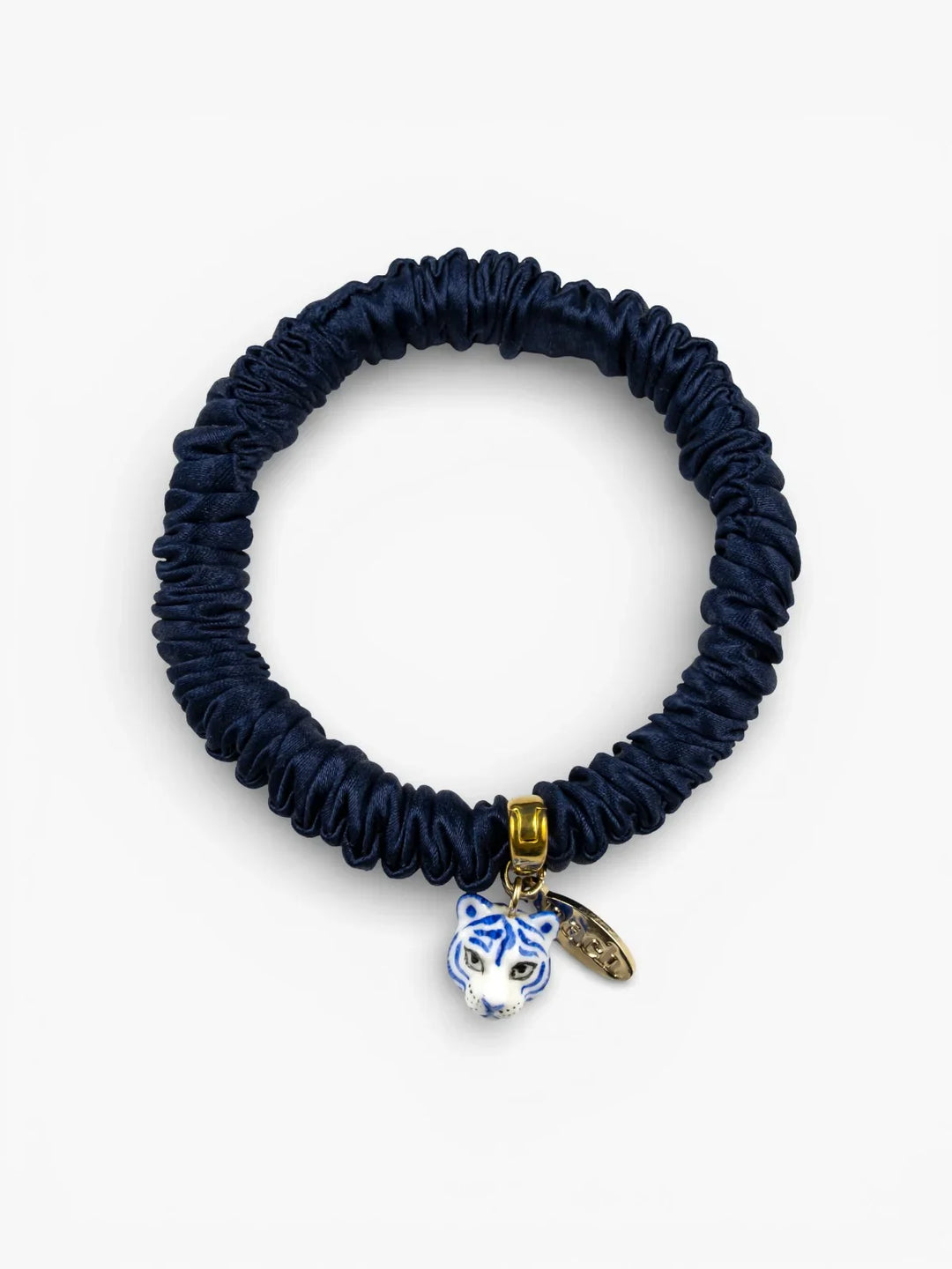 Blue Tiger Blue  Scrunchie Bracelet