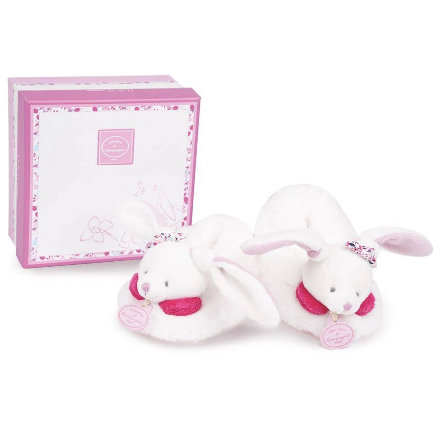 Doudou Cherry the Bunny Baby Booties with Rattle