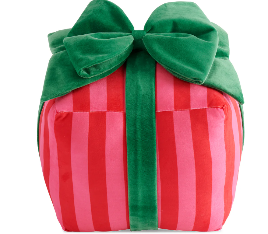 Shiraleah Stripe Gift Box Large Pillow | Red