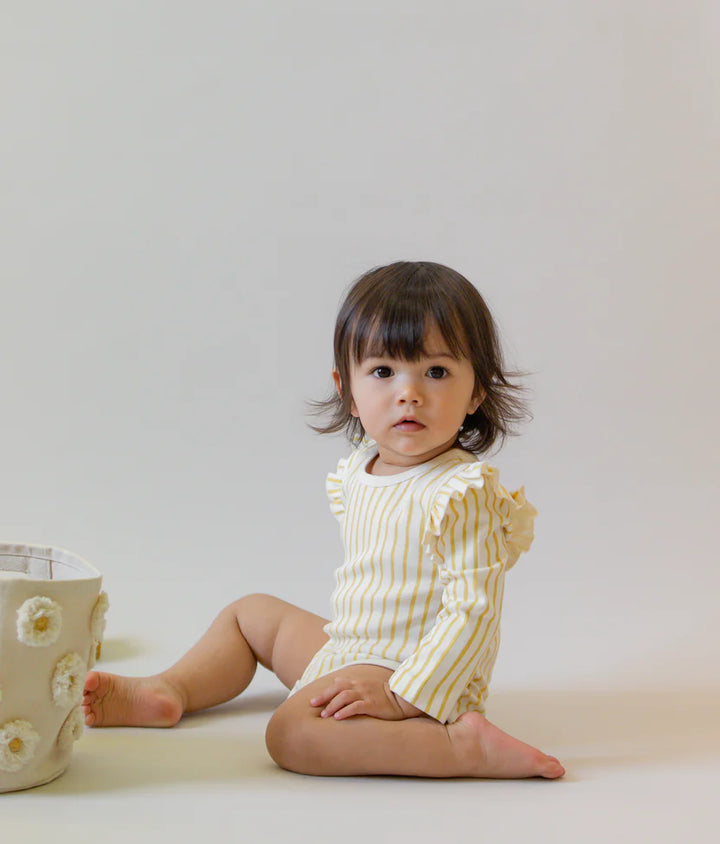 Ruffle Stripes Onesie