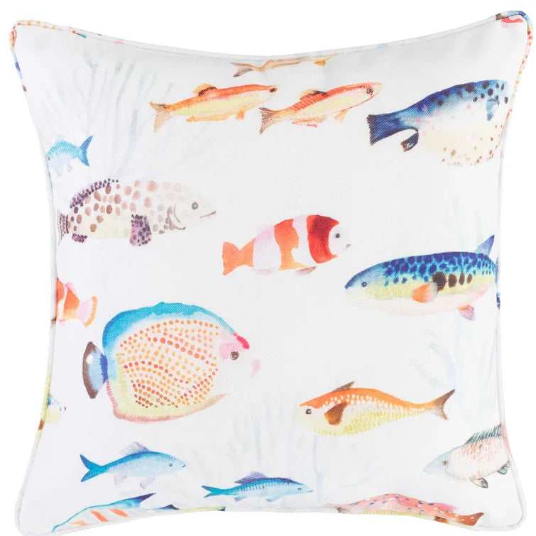 Happy Fish Indoor/Outdoor Decorative Pillow