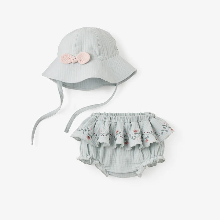 Sun Hat Aqua With Bloomer Set
