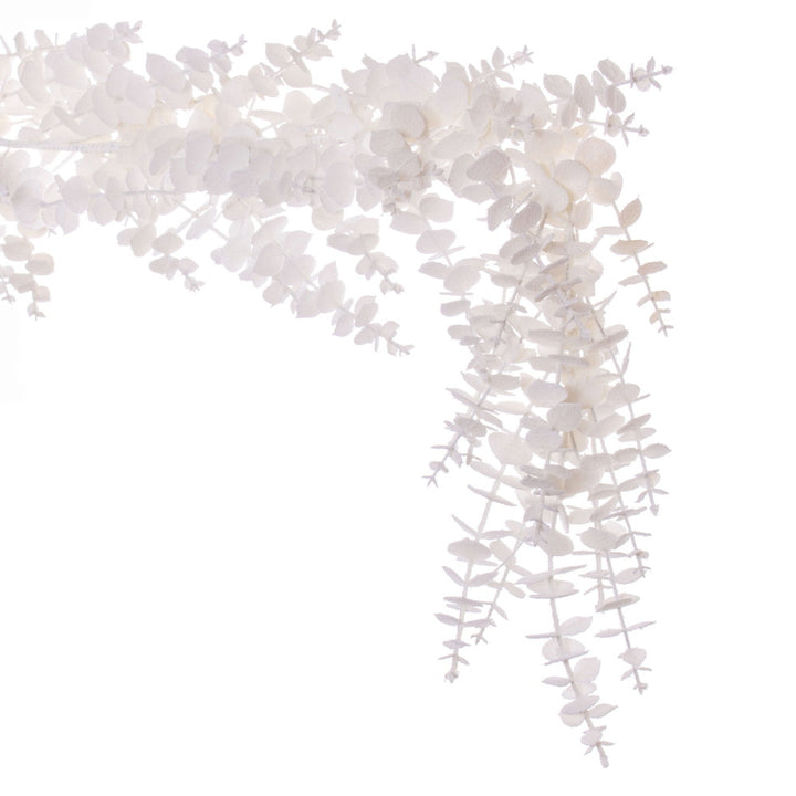 White Artificial Eucalyptus Snowy Garland