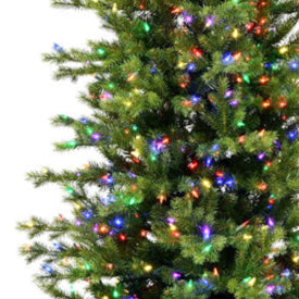 Moutauk Pine Artificial Tree with multi coloured lights, 7.5'