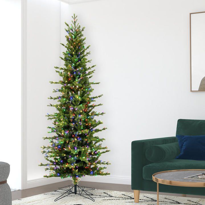 Moutauk Pine Artificial Tree with multi coloured lights, 7.5'
