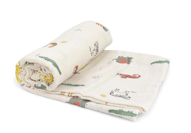 Swaddle Safari & Lion Rattle Gift Set