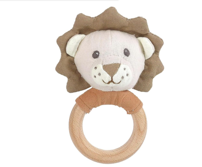 Swaddle Safari & Lion Rattle Gift Set