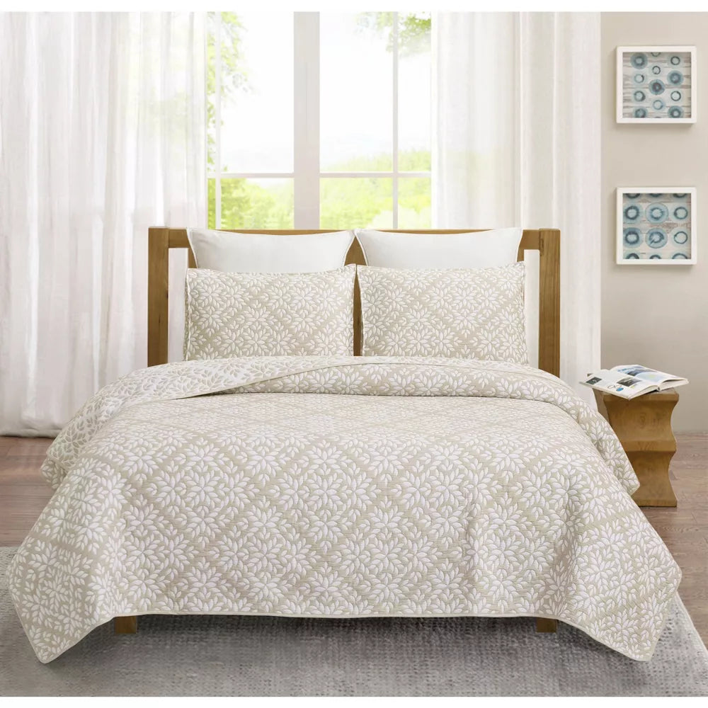 Leaves Jacquard Coverlet Set