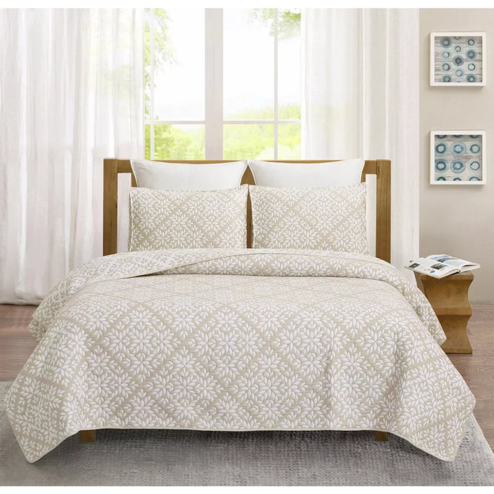 Leaves Jacquard Coverlet Set