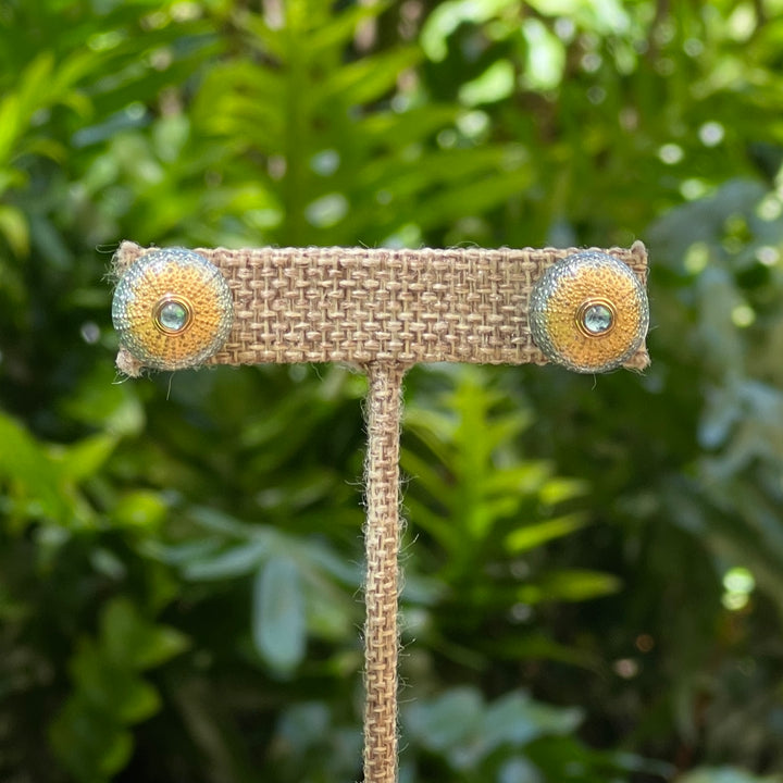 Studs Gold/Silver Sea Urchins with Diamonds and 14k