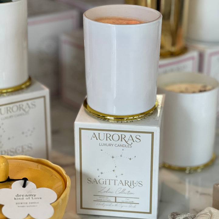 Auroras Zodiac Candle White 7oz