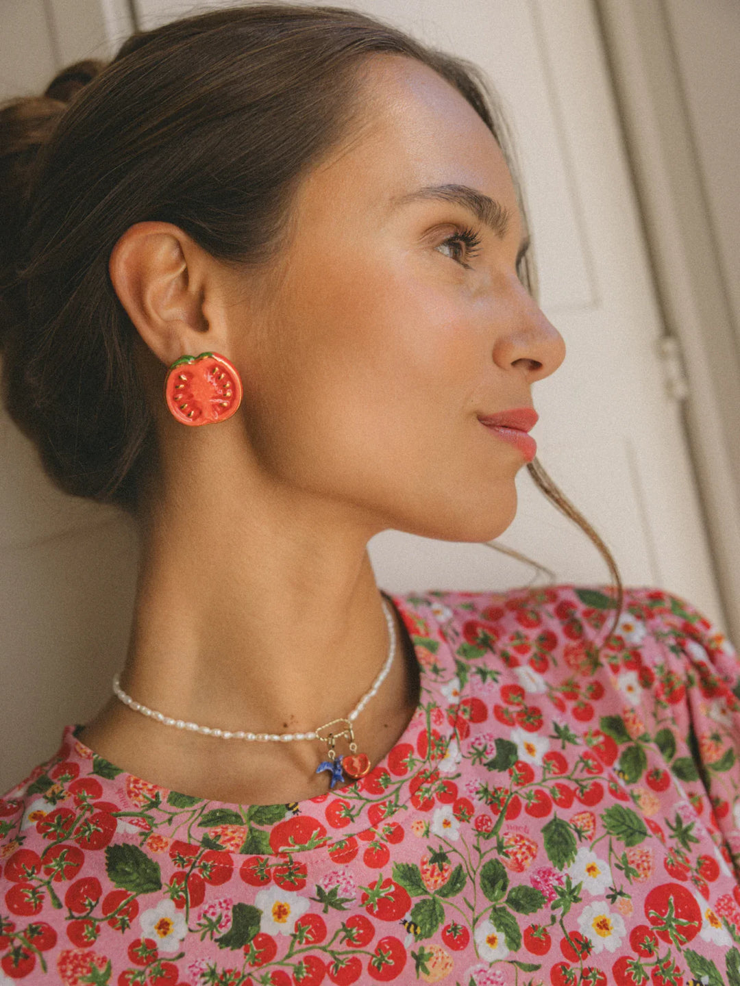 Tomato Stud Earrings