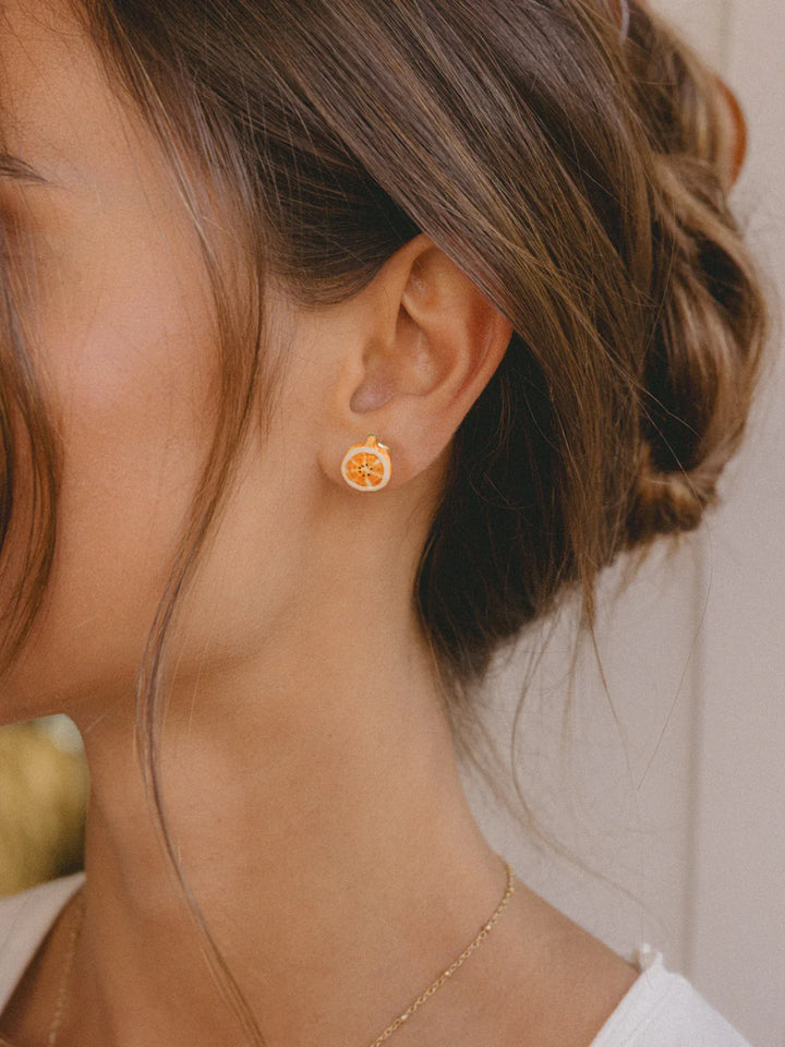 Orange Stud Earrings