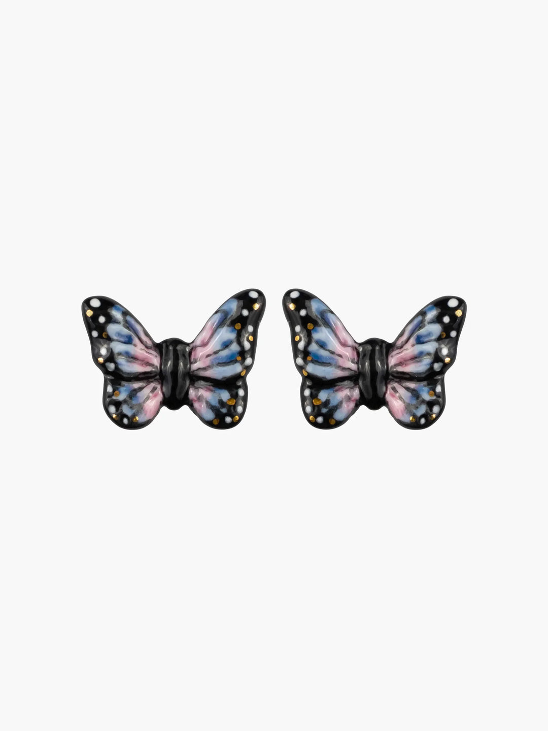 Blue Moth Stud Earrings