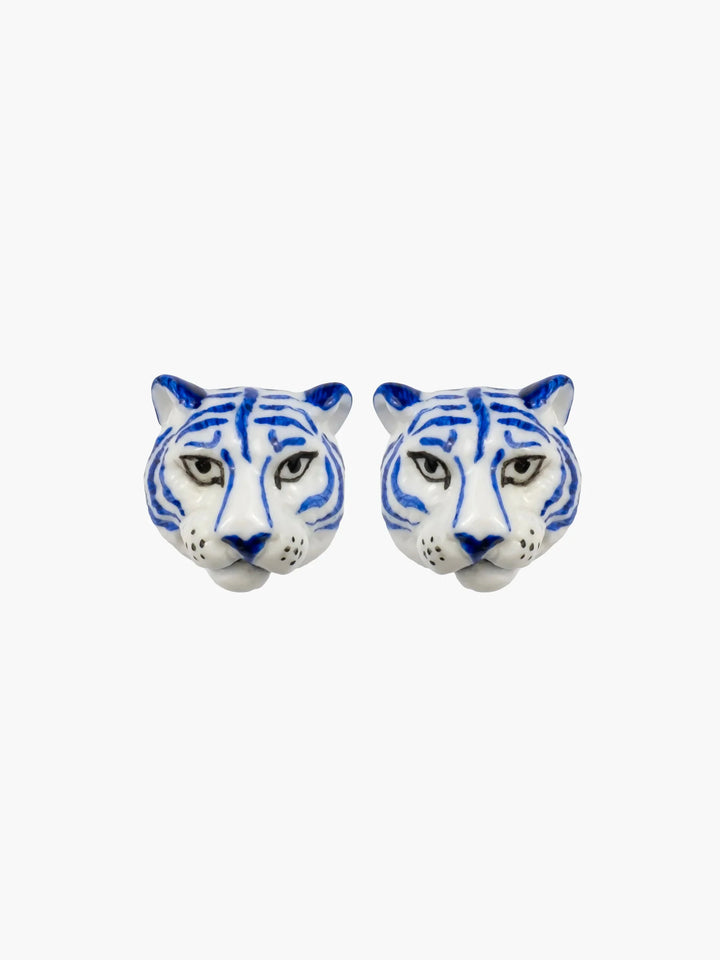 Blue Tiger Stud Earrings