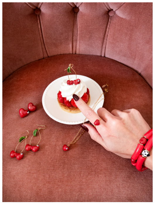 Earrings Heart Stud - Cherry Cherie