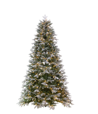 Frosted Douglas Fir Artificial Christmas Tree with Warm White LED Lights, 6.5', 7.5' and 9.5'