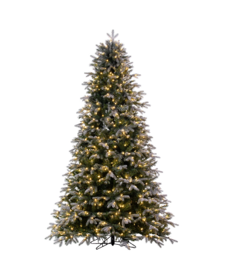 Frosted Douglas Fir Artificial Christmas Tree with Warm White LED Lights, 6.5', 7.5' and 9.5'