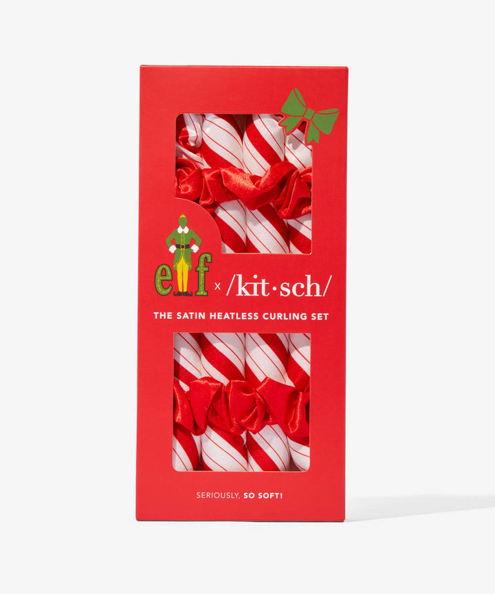 Candy Cane Elf x Kitsch Satin Heatless Curling Set