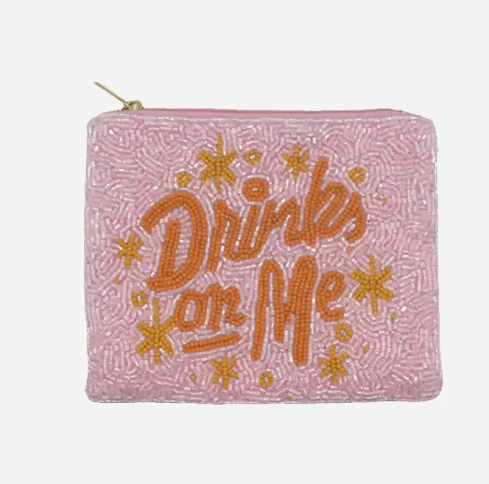 Drinks on Me Beaded Coin Pouch