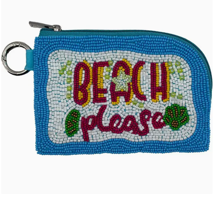 Beach Please Keychain Pouch