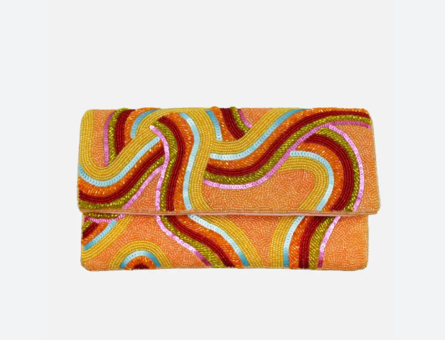 Orange Swirls Clutch