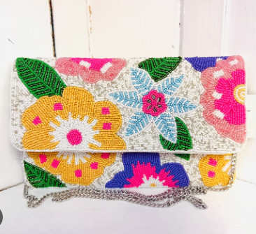Multifloral Beaded Clutch