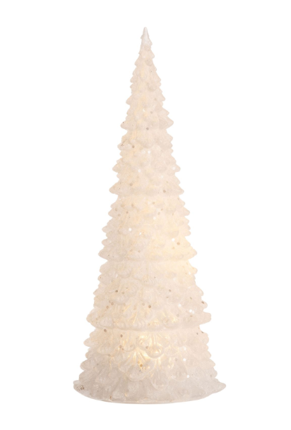 Silver Glittered White Christmas Tree with LED Light