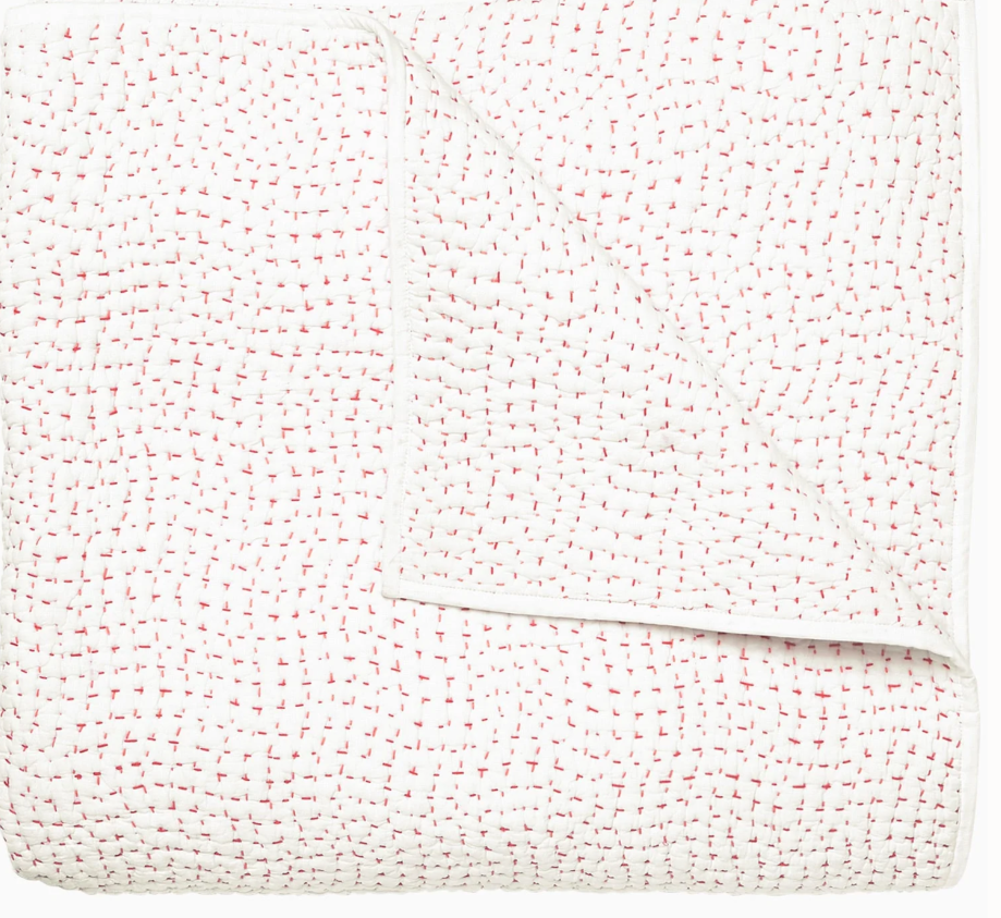 Organic Hand Stitched Lotus Quilt 110 X 92
