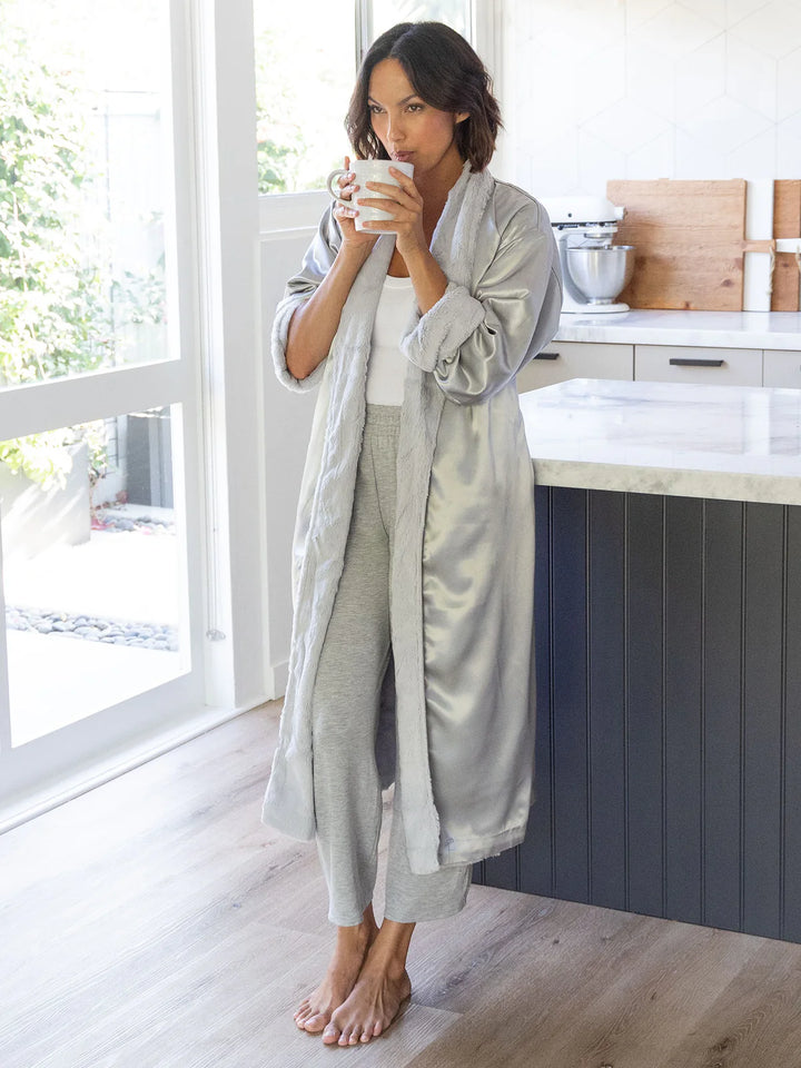 Luxe Satin Robe Silver