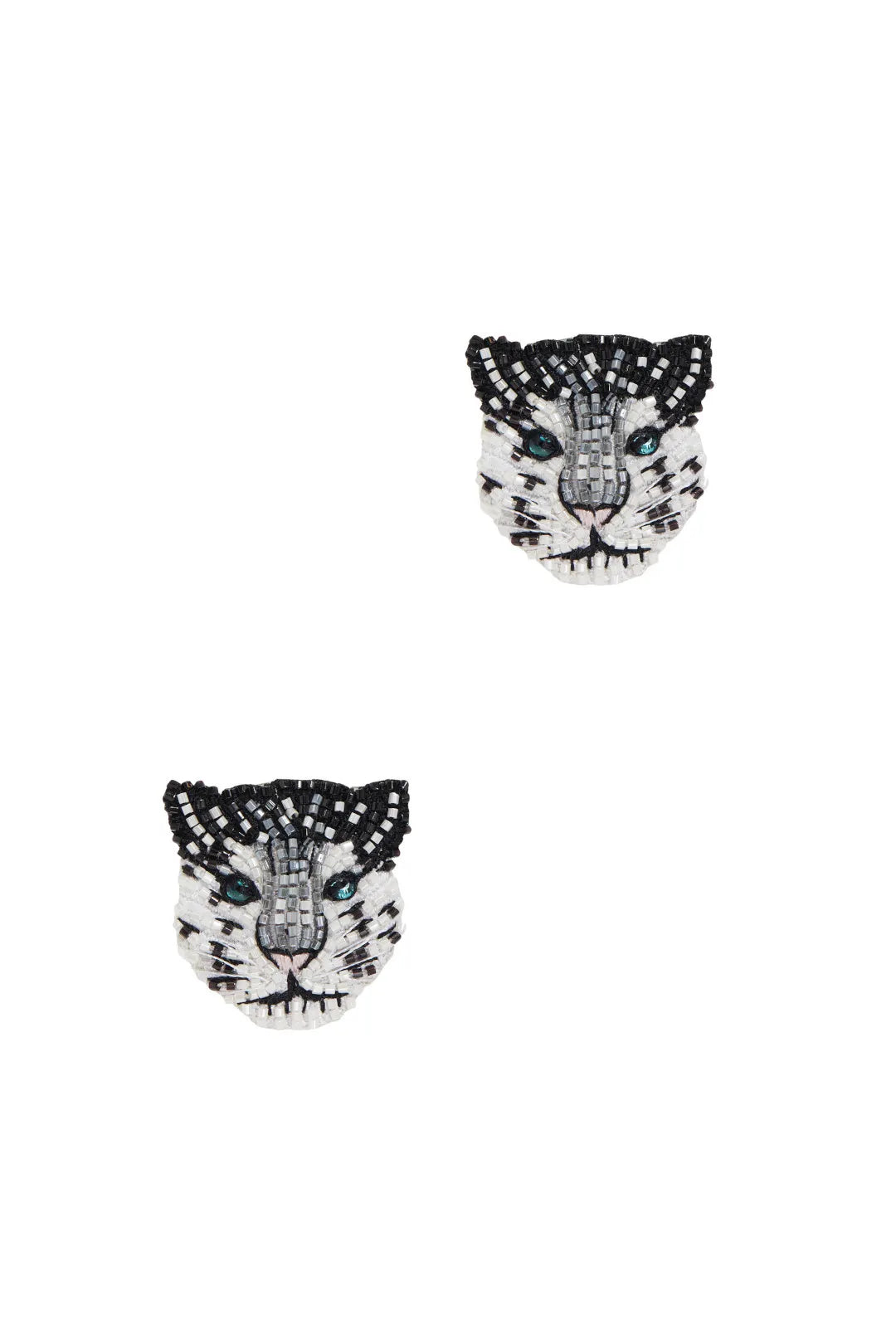 Snow Leopard White Earring