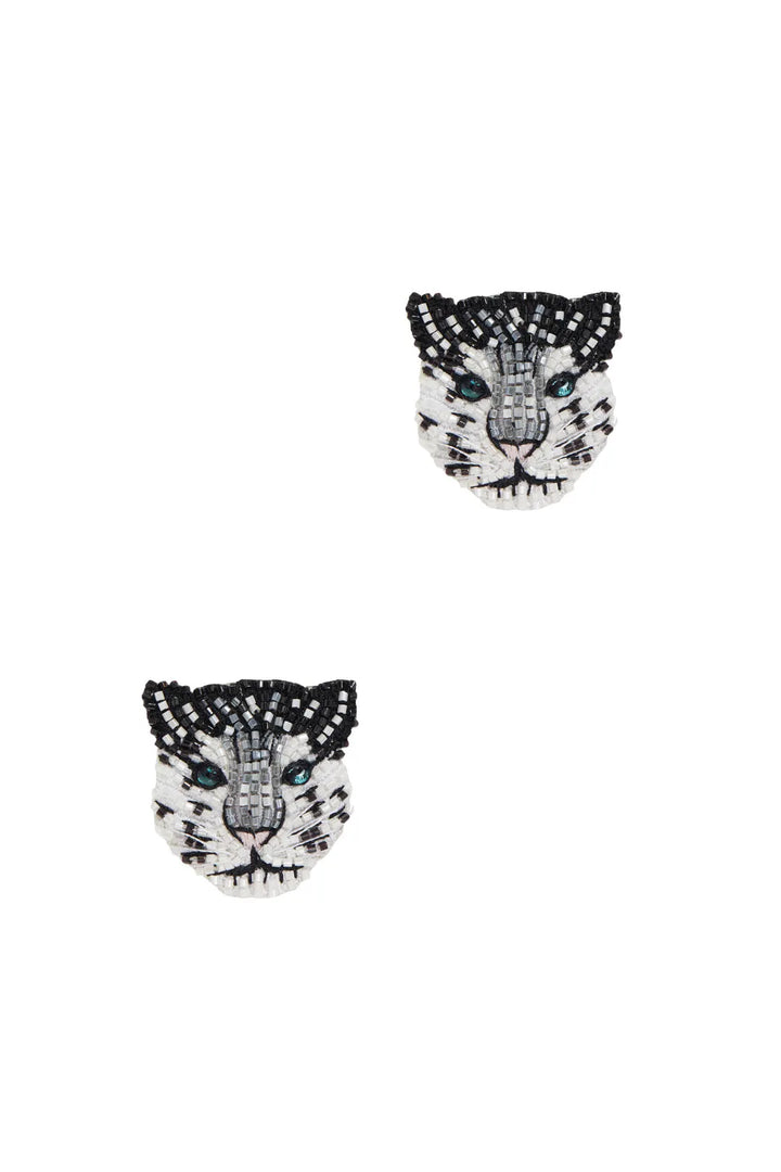 Snow Leopard White Earring