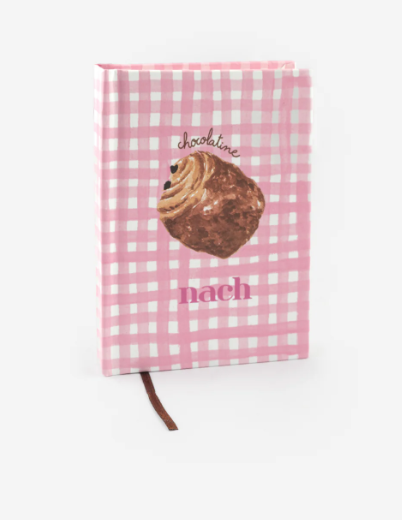 Pink gingham & Chocolate Notebook