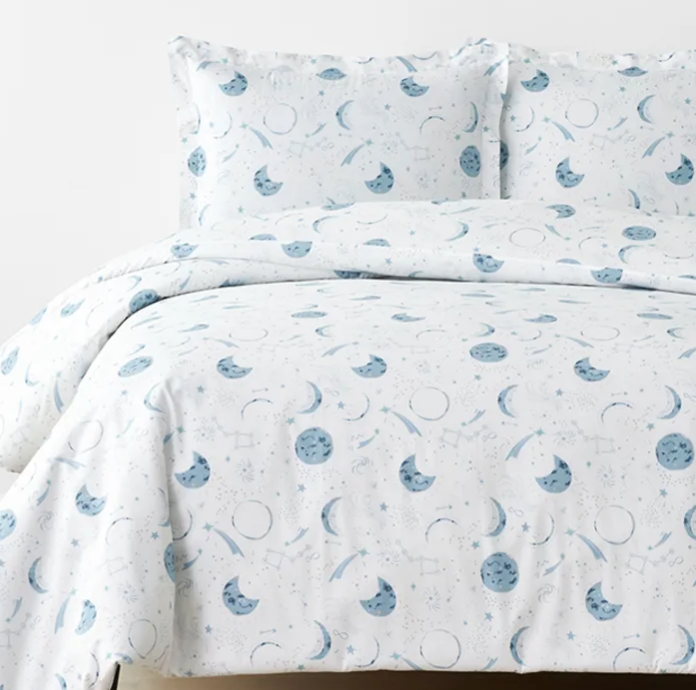 Night Sky Classic Cool Organic Cotton Percale Duvet Cover Set