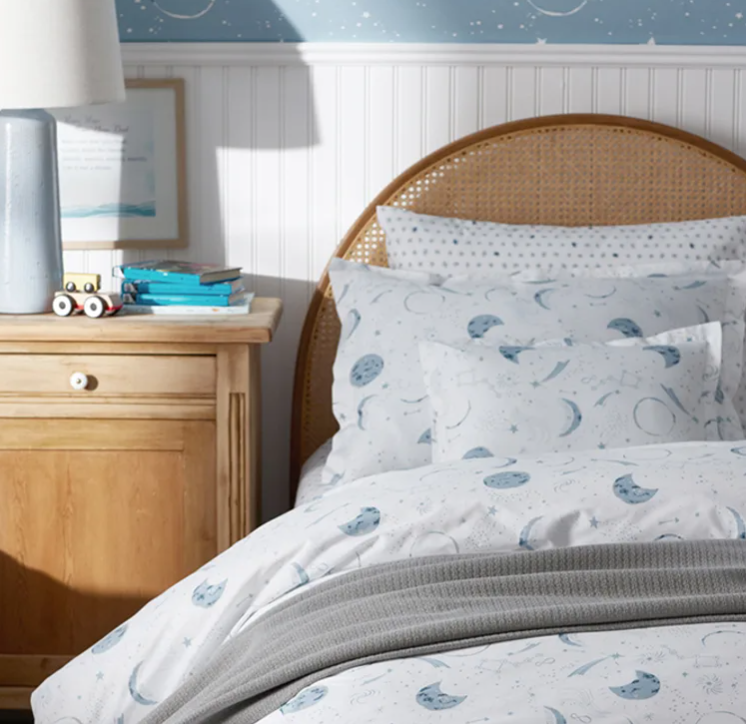 Night Sky Classic Cool Organic Cotton Percale Duvet Cover Set
