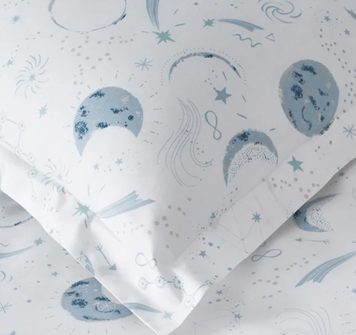 Night Sky Classic Cool Organic Cotton Percale Duvet Cover Set