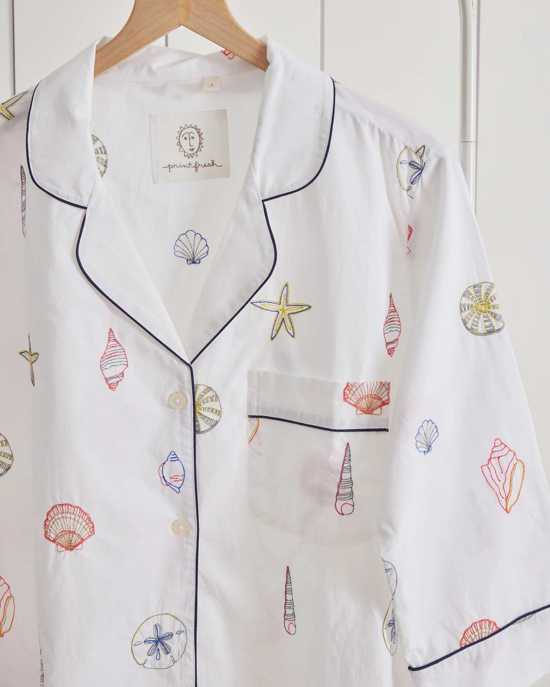 Embroidered Shells Sleep Shirt