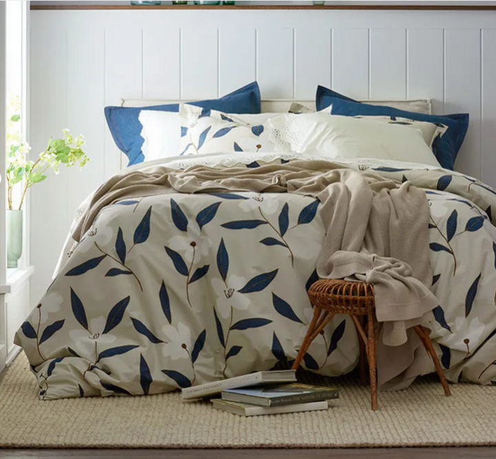 Plumeria Floral Percale Bed Sheet Set