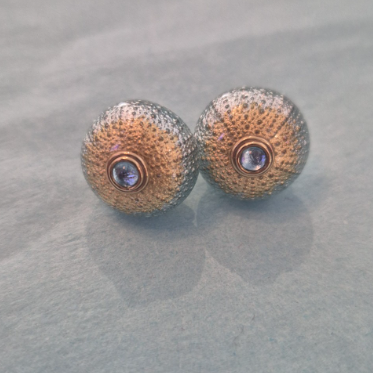 Studs Gold/Silver Sea Urchins with Diamonds and 14k