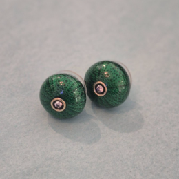 Studs Green Sea Urchins with czs and G-F