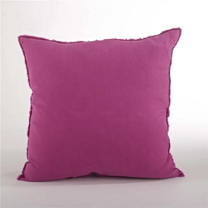 Fringed Design Linen Down Filled Decorative Pillow